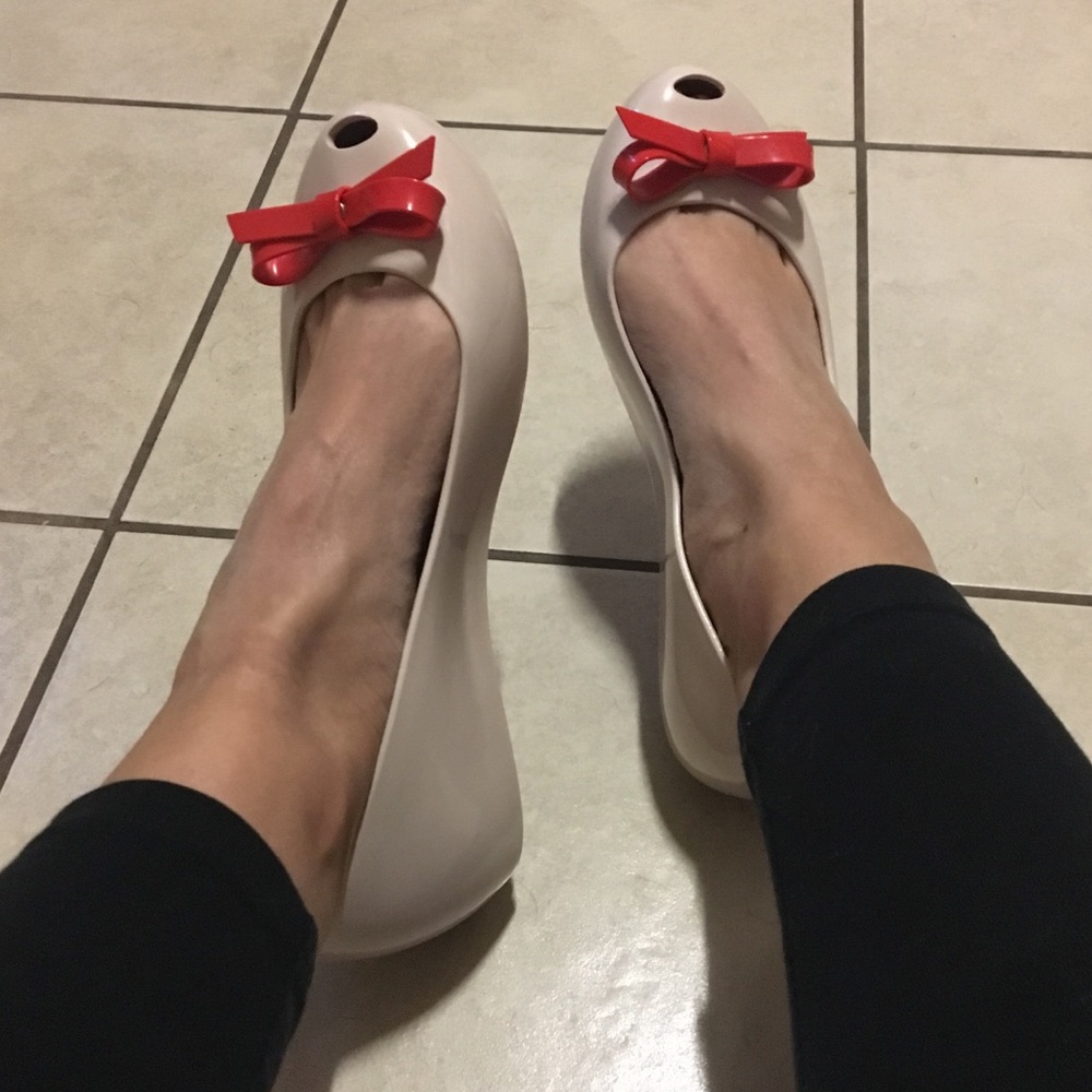 Size 9 Neutral Color Melissa Brand Jelly Flats